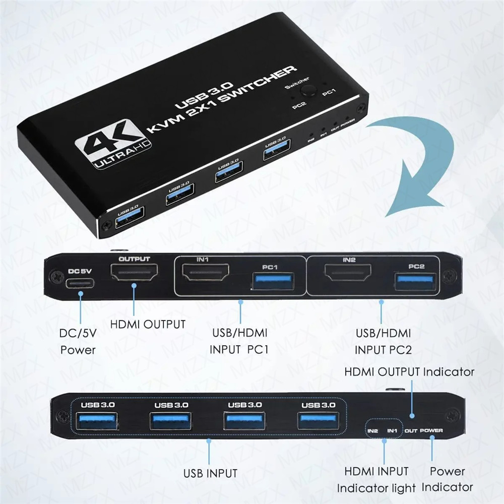 KVM 스위치 4K 60Hz 스위처 USB 3.0 허브 - Tablet With All Accessories 리뷰 및 가격