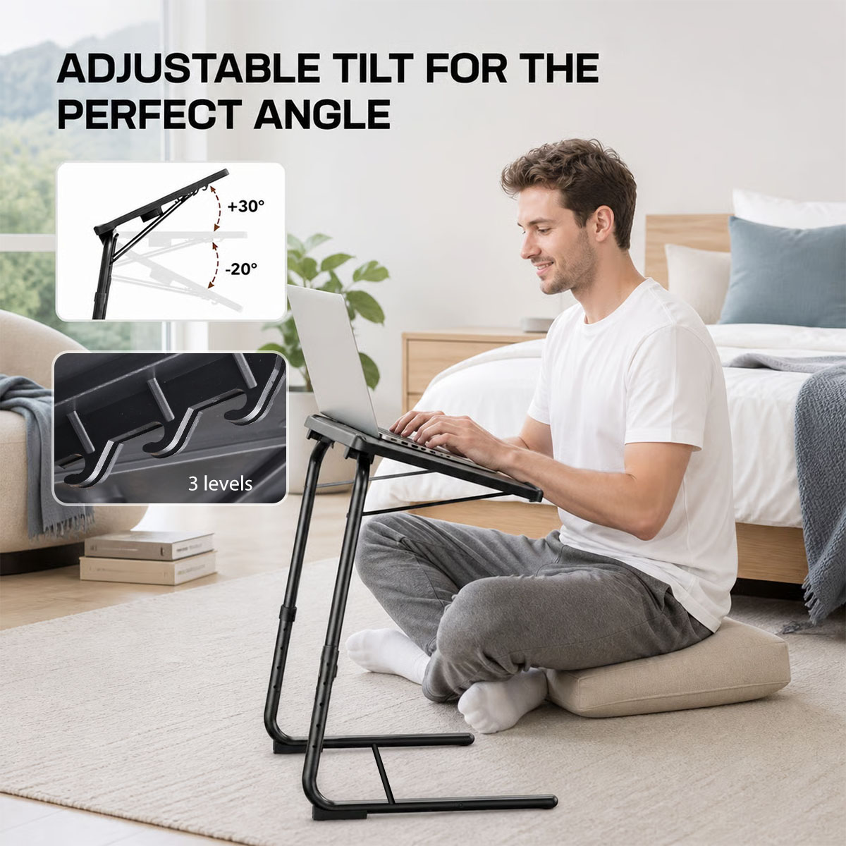 조절 가능한 노트북 침대 테이블, 6단계 높이 조절,  - Tablet Lap Desk 리뷰 및 가격