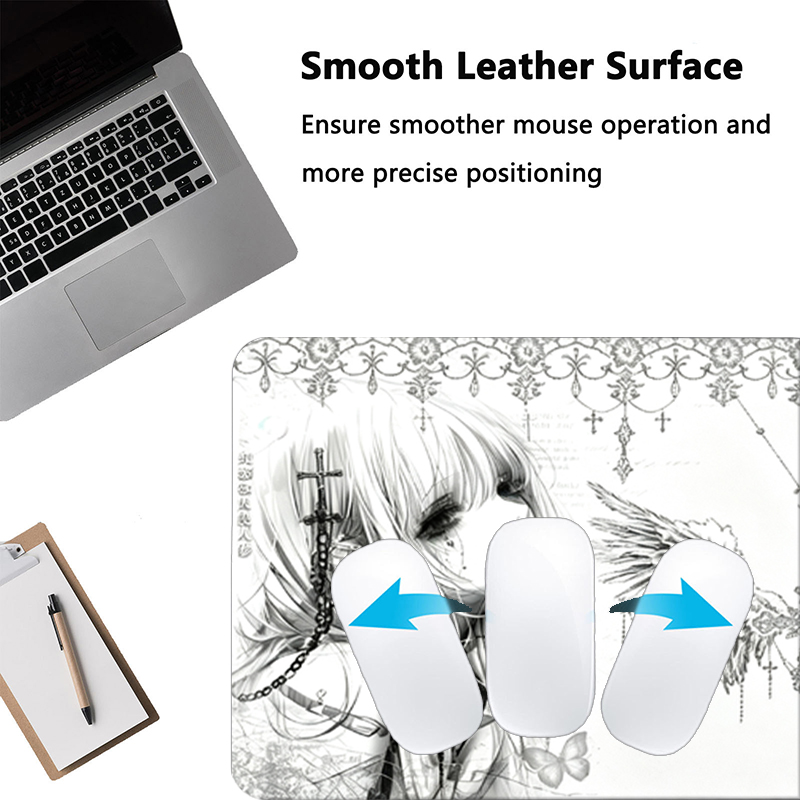 가죽 마우스 패드 블랙 화이트 애니메이션 미학 천사 소 - Tablet With All Accessories 리뷰 및 가격